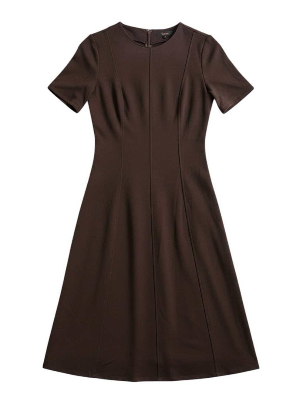 Quince Ultra-Stretch Ponte Short Sleeve Midi Dress Espresso Size Small